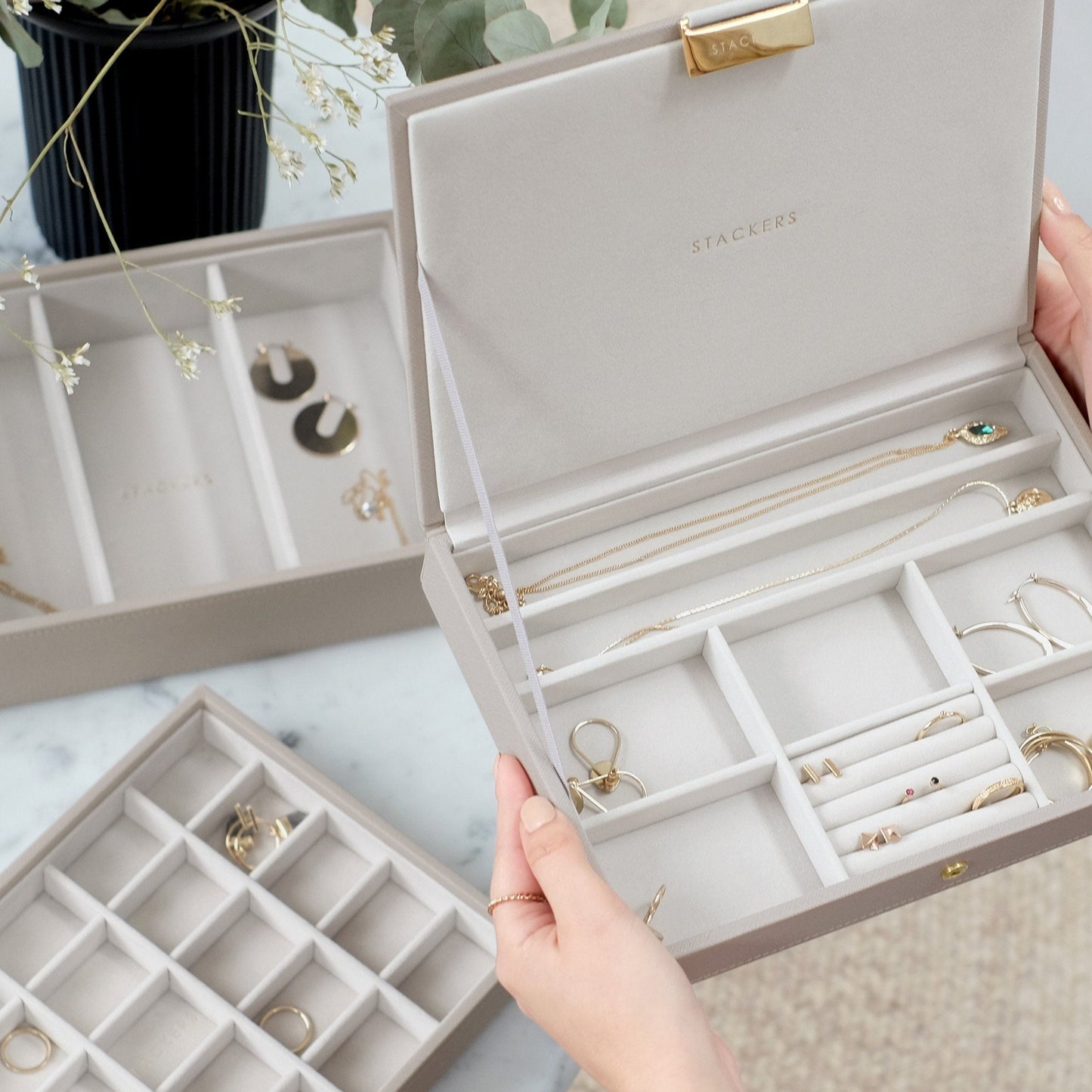 Stackable Taupe Jewellery box