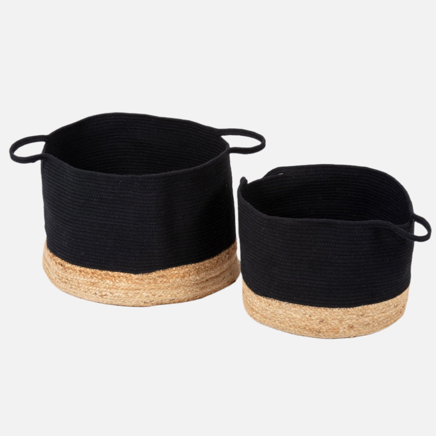 Walton Set Of Two Large Round Baskets - Black