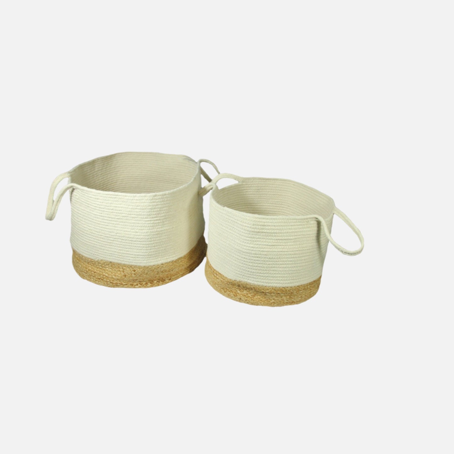 Walton Set Of Two Large Round Baskets - White
