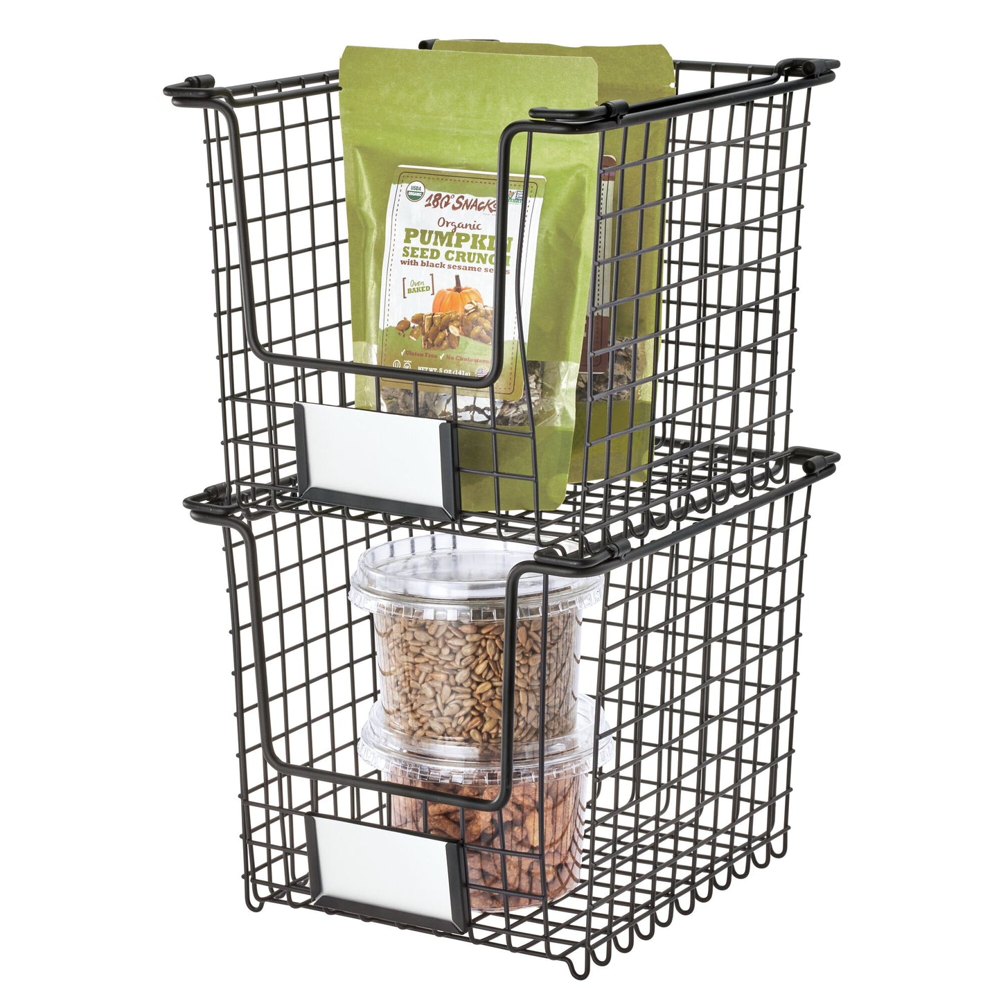 Stackable Black Wire Basket - Small