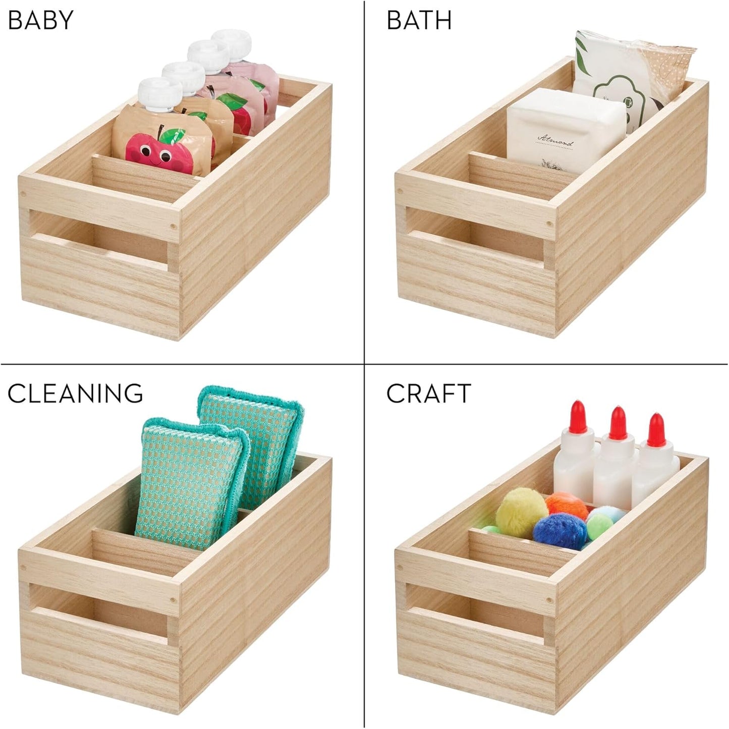 EcoWood Low Bin - Compartments