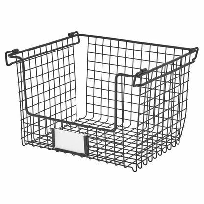 Stackable Black Wire Basket - Large