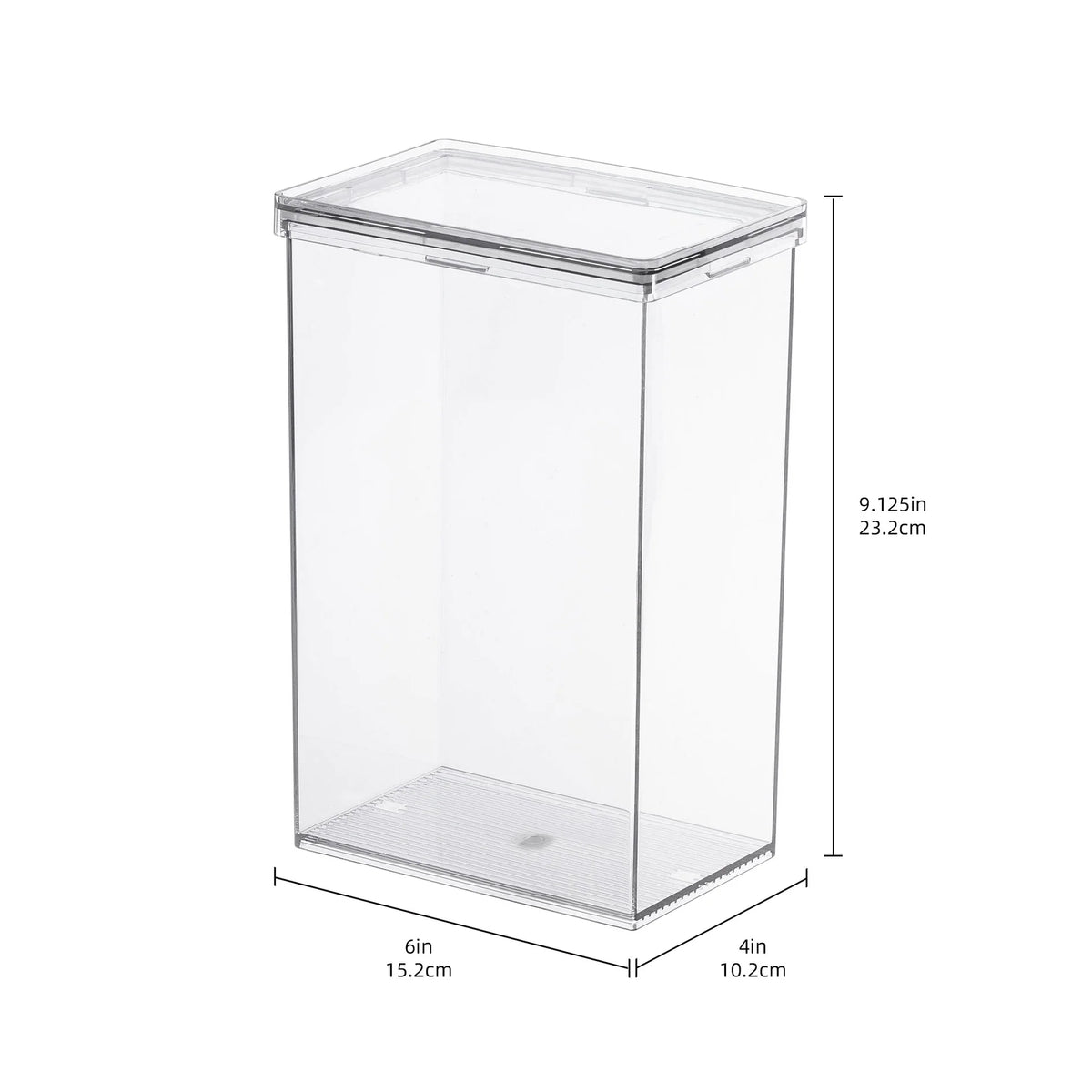 Clear 2.5L airtight food storage canister with flat lid and rubber seal
