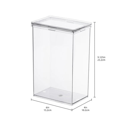 Clear 2.5L airtight food storage canister with flat lid and rubber seal