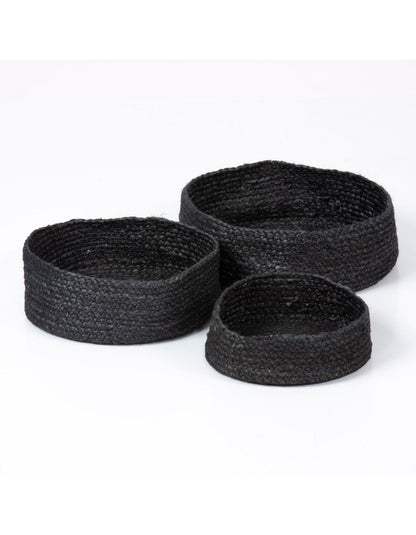 Richmond Set Of Three Round Baskets - Black