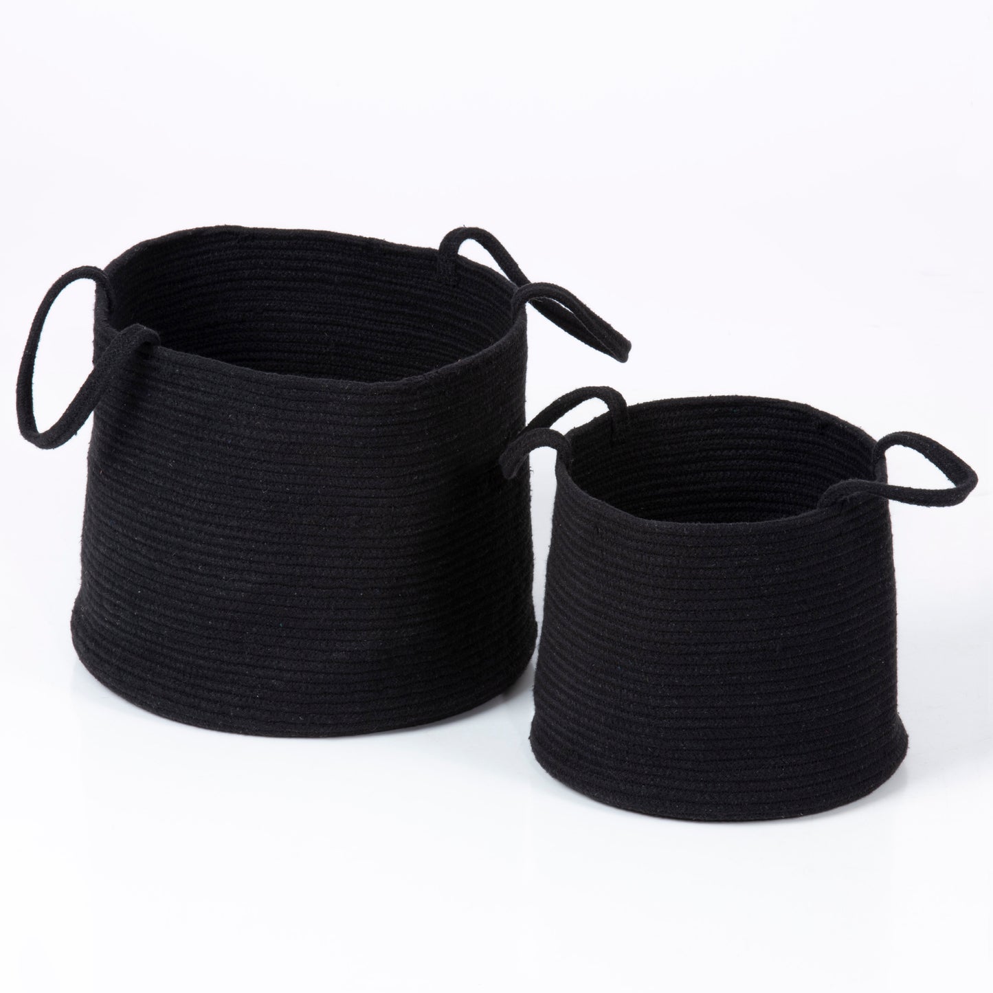 Soho Set Of Two Round Baskets - Black