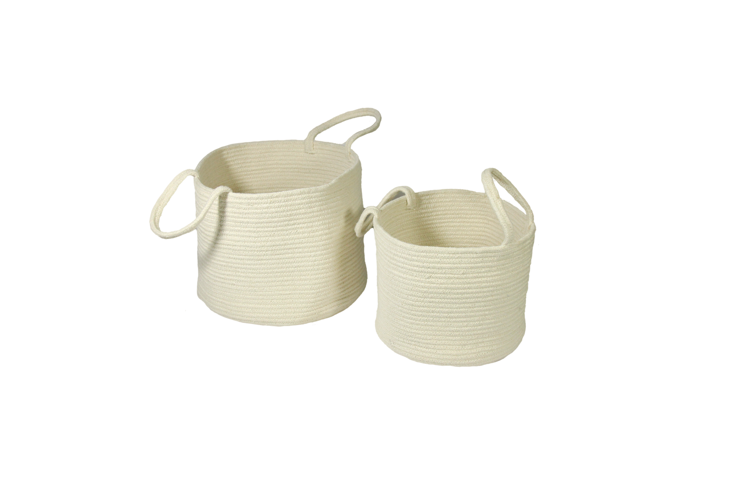 Soho Set Of Two Round Baskets - White