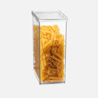 Large airtight food storage container 2.5L filled with dry pasta