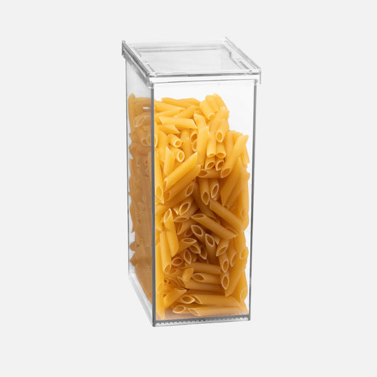 Large airtight food storage container 2.5L filled with dry pasta